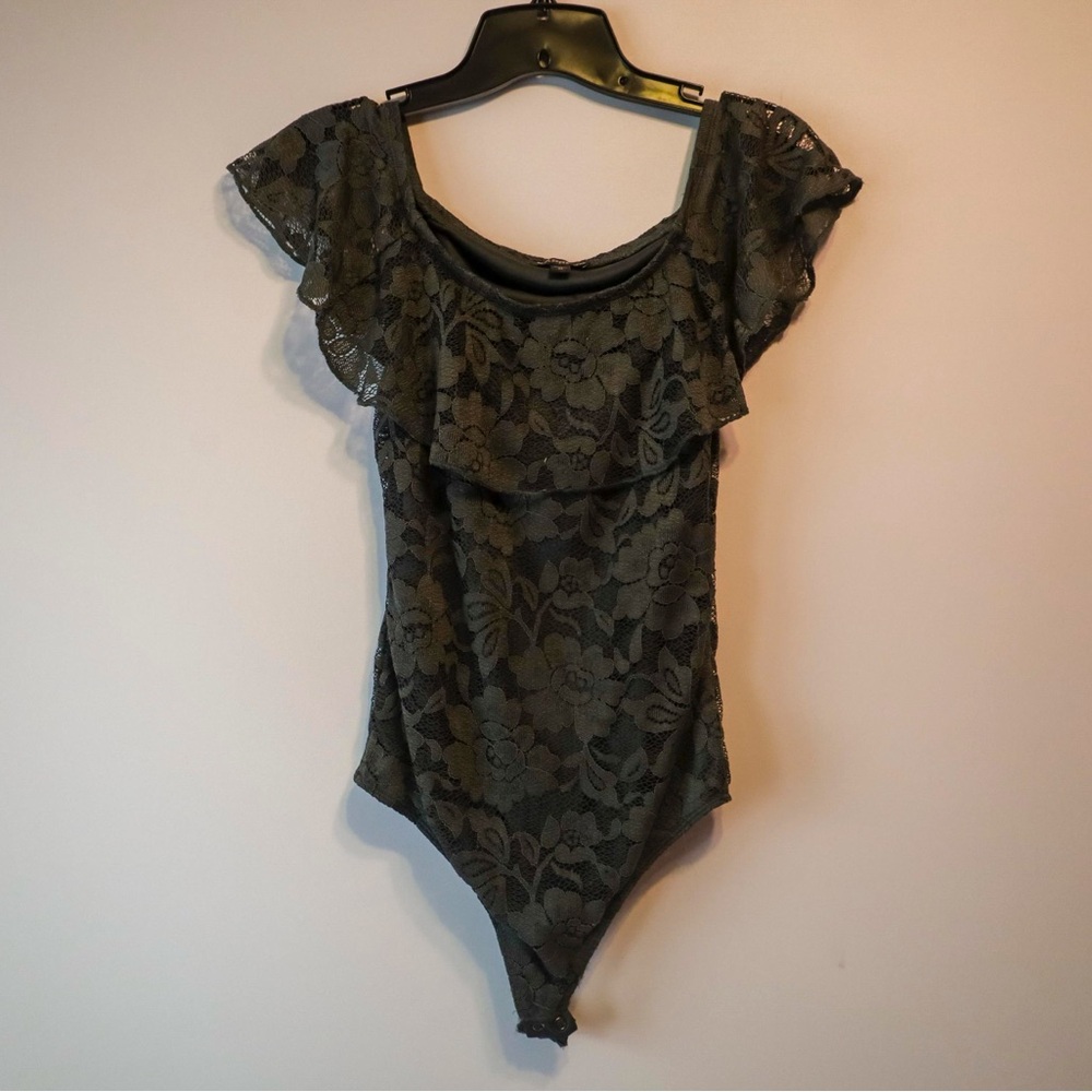 Olive Lace Convertible Shoulder Bodysuit